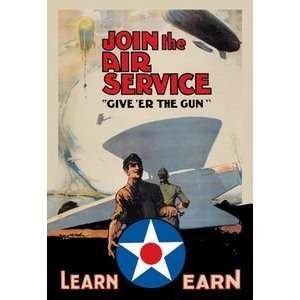 Join the Air Service: Give er the Gun   Paper Poster (18.75 x 28.5 