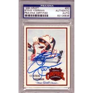 Steve Yzerman Autographed/Hand Signed 1990 Kraft Card PSA/DNA:  