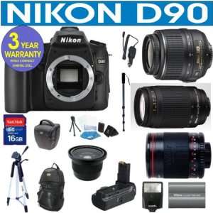 Nikon D90 Digital Camera + Nikon 18 55mm VR Lens + Nikon 70 300mm Zoom 