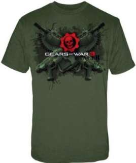  Gears of War 3 Crossed Lancers Military Green T shirt 