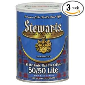 Stewarts 50/50 Lite Coffee, 11 Ounce: Grocery & Gourmet Food