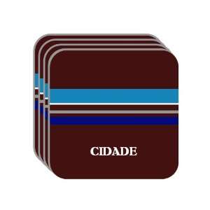Personal Name Gift   CIDADE Set of 4 Mini Mousepad Coasters (blue 