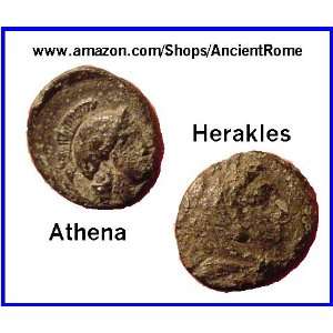  Ancient Greek Coin. ATHENA. HERAKLES. 310 to 284 BC. MYSIA 