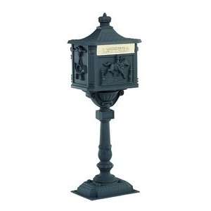  Standing mailbox post box pony express black painted cast 