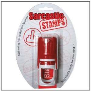  Sarcastic Rubber Stamp   Middle Finger: Office Products