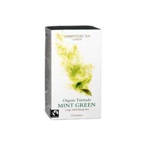 Hampstead Tea Organic Fairtrade Tea, Mint Green, 25 sachets:  