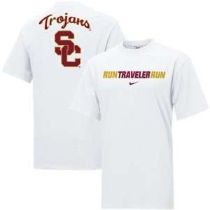  Nike USC Trojans White Rush the Field T shirt: Sports 