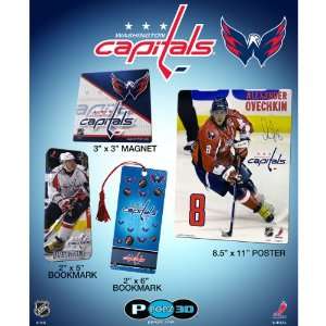   Washington Capitals Alex Ovechkin 3D Poster, Magnet & Bookmark Set