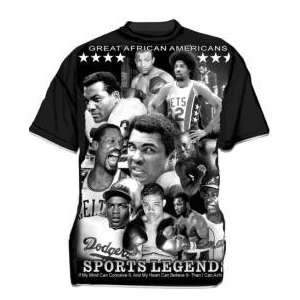  Great African Americans Sports Legends XL T shirt Black 