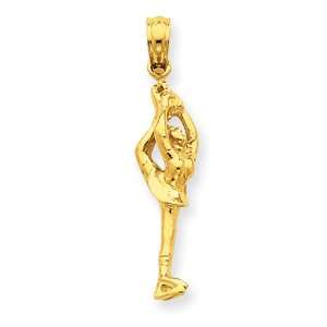    14k Solid Polished 3 Dimensional Figure Skater Pendant: Jewelry