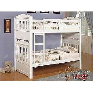  Acme Furniture White Finish Bunk Bed 10410: Home & Kitchen