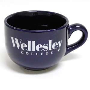  Wellesley College Blue Prides 16oz Latte Mug Navy: Sports 