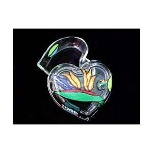  of Paradise Design   Hand Painted   Heart Shaped Box