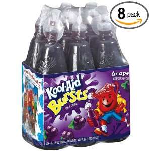 Kool Aid Bursts, Grape, 6 Count, 6.75 Ounce Bottles (Pack of 8 