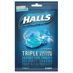 Halls Bags (Pack of 6) Ice Peppermint  Grocery & Gourmet 