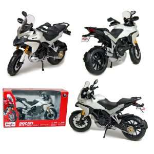   Scale Motorcycle: DUCATI Multistrada 1200S (Black/White): Toys & Games