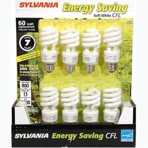 Sylvania 13 Watt CFL 8 Pack 