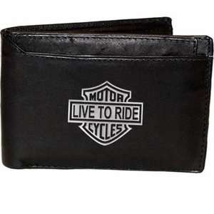    Wallet Black Leather w/ Motorcycle Imprint  1246 4 