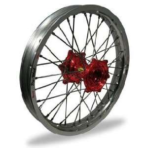   MX Rear Wheel   Silver Rim/Red Hub , Color Silver 24 12871 HUB/RIM