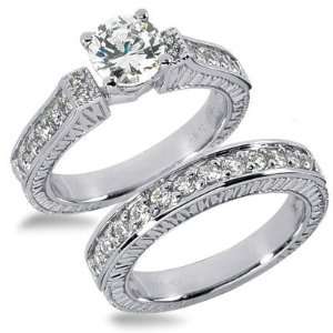  2.54 Carats Diamond Engagement Ring Set: Jewelry