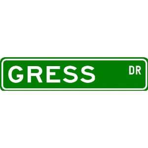  GRESS Street Sign ~ Personalized Family Lastname Sign 