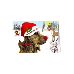   HO HO HO ~ Daughter ~ Christmas Scene / Santas Red Nose Dog Card