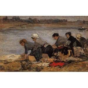   name: Laundresses on the Bankes of the Touques 8, By Boudin Eugène