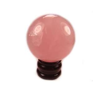   Rose Quartz Natural Crystal Ball 59 mm wt woodstand: Home & Kitchen