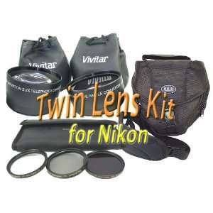  VIVITAR Twin Lens Accessory Combo Kit for NIKON dSLR and 