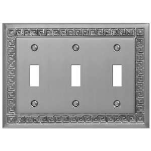  Meander Pewter   3 Toggle Wallplate: Home Improvement