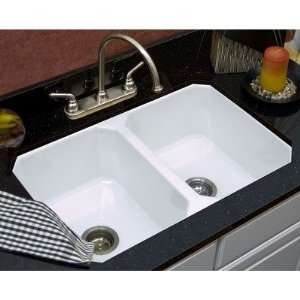 Optimum Nyatt 50/50 Double Bowl Undermount Kitchen Sink Finish: Black 