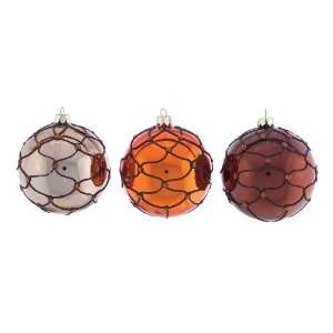   Cognac Library Gray/Coffee Round Glass Ball Chri: Everything Else