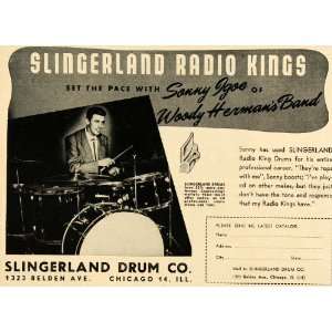  1952 Ad Slingerland Drums Sonny Igoe Woody Herman Radio 