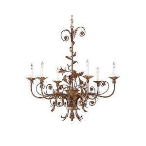  Curleycues In Rust Chandelier By Wildwood Lamps