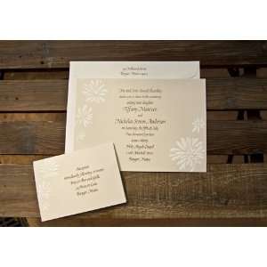  Tinted Card with White Flower Accents Wedding Invitations 