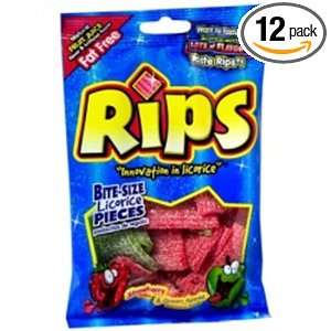 Rips Assorted Sweet and Sour Licorice Pieces, 4 Ounce (Pack of 12 