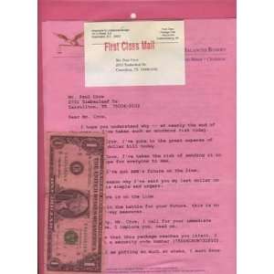 Dollar Bill in Advertising Packet Americans for a Balanced Budget