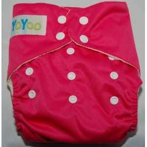 YoYoo One Size Bamboo Pocket Diaper Hot Pink   Compare to 