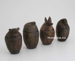 Egyptian Clay Canopic Jars   Sons of God Horus 3½  