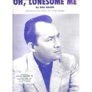  Sheet Music Oh Lonesome Don Gibson 169 1 