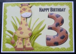 Jungle Fun Giraffe 3rd Birthday Card  