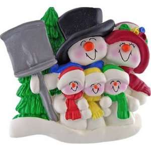  3291 Snowman Family: 5 Personalized Christmas Ornament 