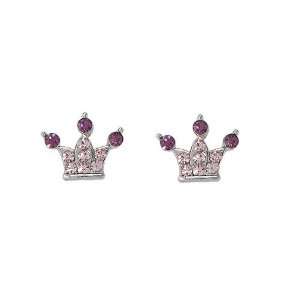   Earrings with Purple Swarovski Crystal (3328): Glamorousky: Jewelry