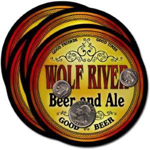 Wolf River , WI Beer & Ale Coasters   4pk