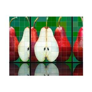  LMT Tile 1029 3630 Pears Kitchen Mural, 36 Inch Wide by 30 
