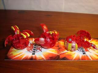 Bakugan Lot 04 Red Pyrus Altair Pyro Dragonoid Wired 670 600 600 