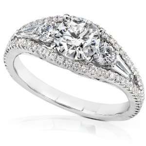   Round Diamond Engagement Ring 18k White Gold: Diamond Me: Jewelry