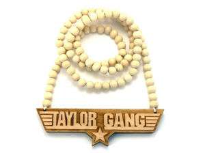 TAYLOR GANG Good Quality Wood Pendant 36 Wooden Ball Chain Necklace 