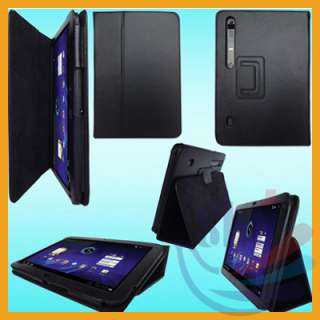 Black Stand Folio Leather Case Cover Bag For 10.1 inch Motorola Xoom 