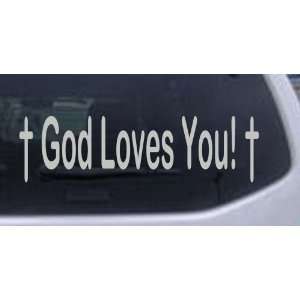 Silver 22in X 6.3in    God Loves You Christian Car Window Wall Laptop 